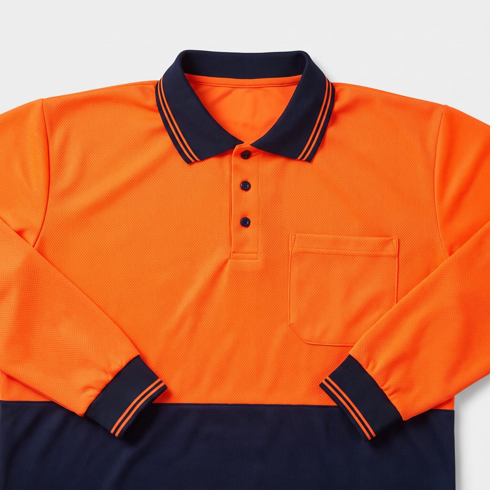 Custom Hi-Vis CoolDry Long Sleeve Safety Polo SW05CD