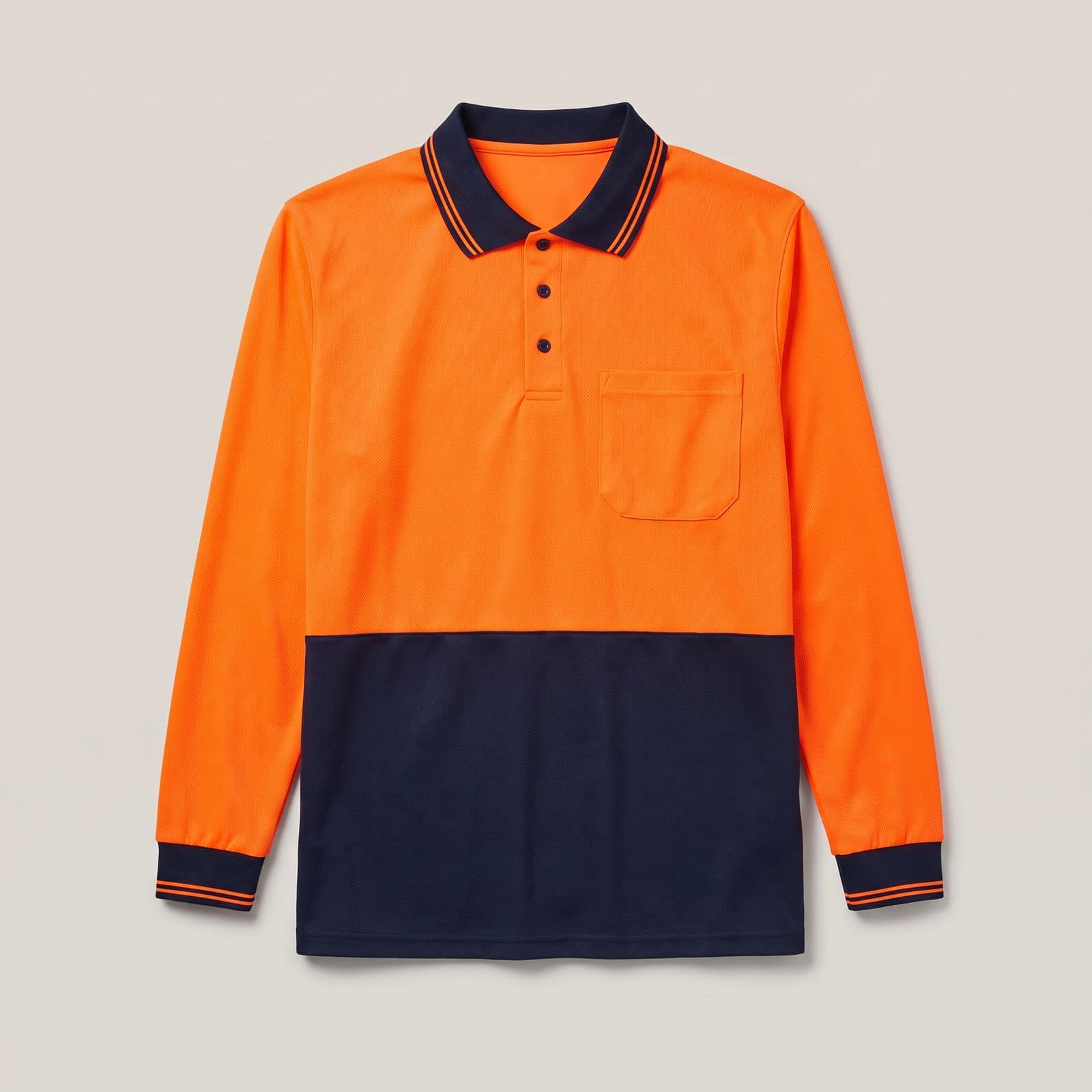 Custom Hi-Vis CoolDry Long Sleeve Safety Polo SW05CD