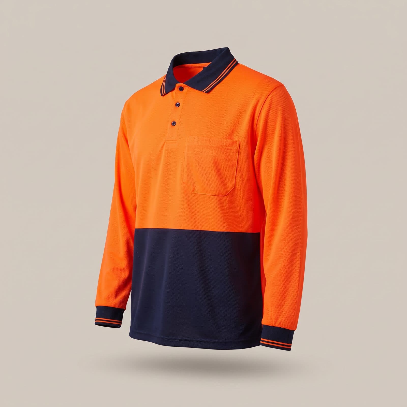 Custom Hi-Vis CoolDry Long Sleeve Safety Polo SW05CD