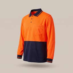 Custom Hi-Vis CoolDry Long Sleeve Safety Polo SW05CD 3