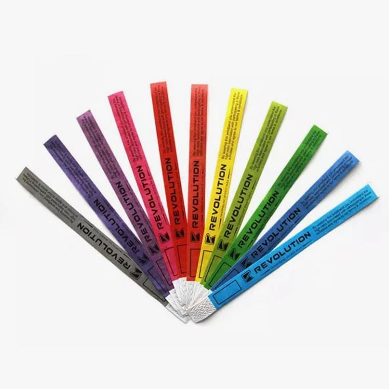 Wristbands Tyvek Black Print 