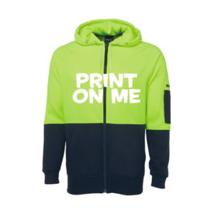 Hi Vis Full Zip Fleece Hoodie